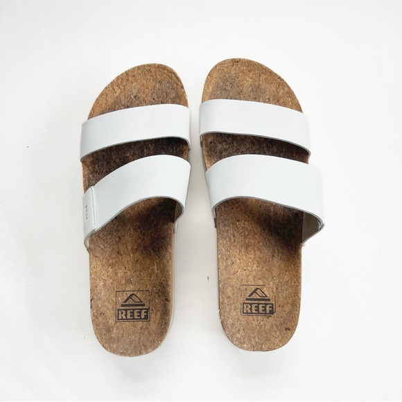 Reef Cushion Vista Hi Platform Two Strap White Slide Sandals Women’s 7 - Picture 5 of 9
